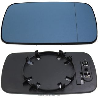 Spiegelglas links = rechts, blau, asphärisch, beheizbar für BMW E46 + E39