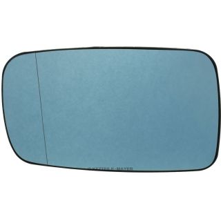 Spiegelglas links, blau, asphärisch, beheizbar, mit Trägerplatte für BMW 3er E46 Coupe + Cabrio; 7er E65, E66, E67, E68