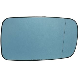 Spiegelglas rechts, blau, asphärisch, beheizbar, mit Trägerplatte für BMW 3er E46 Coupe + Cabrio; 7er E65, E66, E67, E68