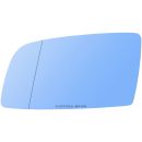 Spiegelglas links, blau, asphärisch, beheizbar für BMW 5er E60; E61 + 6er E63; E64