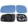 Set Spiegelglas VAG / Audi A4 B5; VW Golf 4 usw. blau, beheizbar