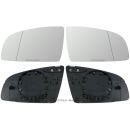 Set Spiegelgläser silber, asphärisch, beheizbar für Audi A3 8P | A4 B6 | A6 4F